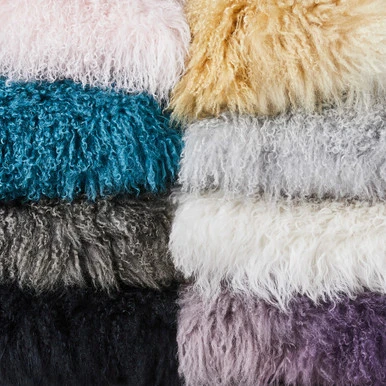 Ombre Mongolian Pillow 22" - White/Gold - Image 4