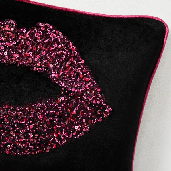 Kiss Lumbar Pillow - Fuchsia - Image 3