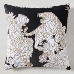 Senshi Tiger Pillow 22" - Black