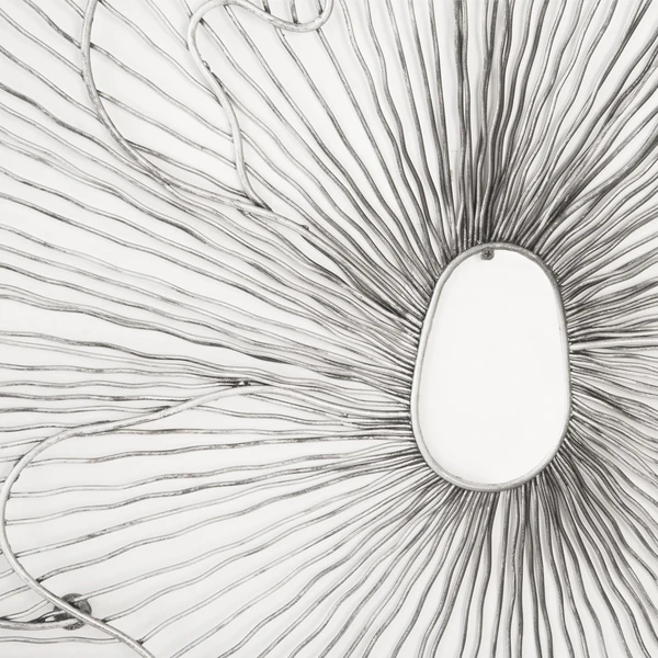 Large Poppy Flower Wall Decor - Silver/Black - Image 3