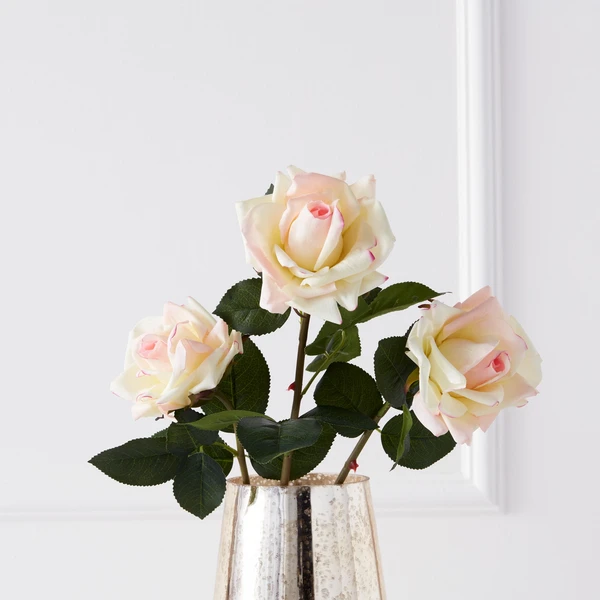 Real Touch Open Rose Spray - Set Of 3