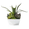 Faux Aloe And Succulent Geo Pot