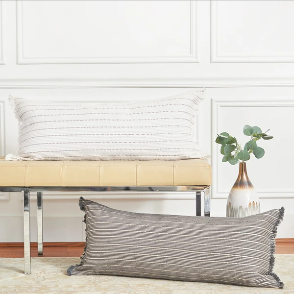 Lillian Lumbar Pillow - Grey - Image 3