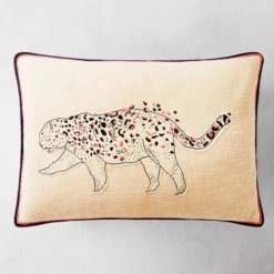 Leopardess Lumbar Pillow - Ivory/Black